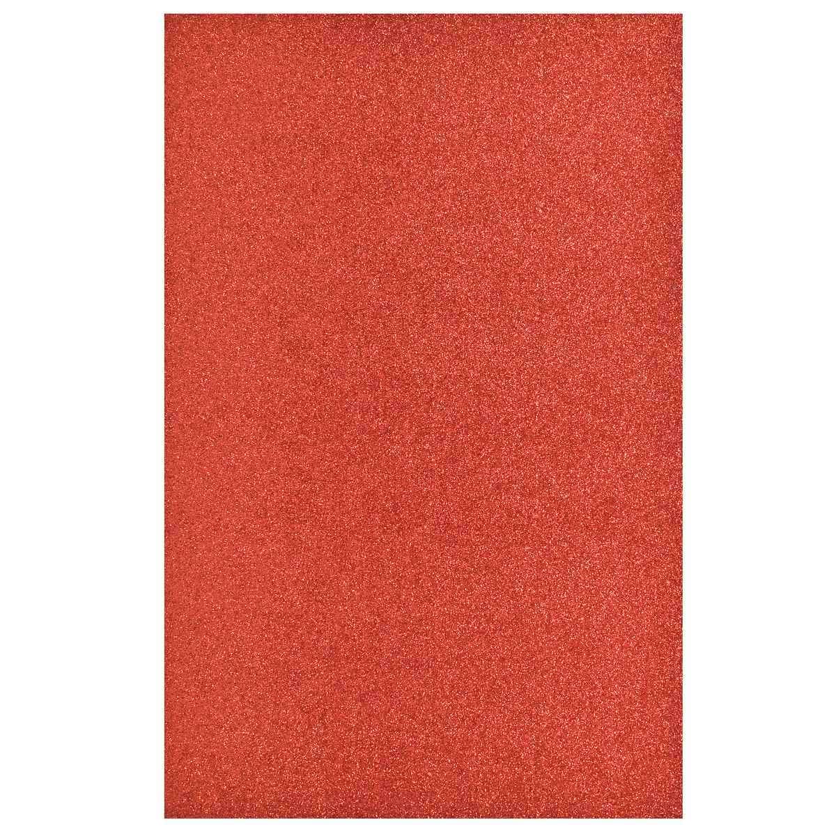 A4 Glitter Foam Sheet With Sticker Red Colour 10 Sheets 26164RD