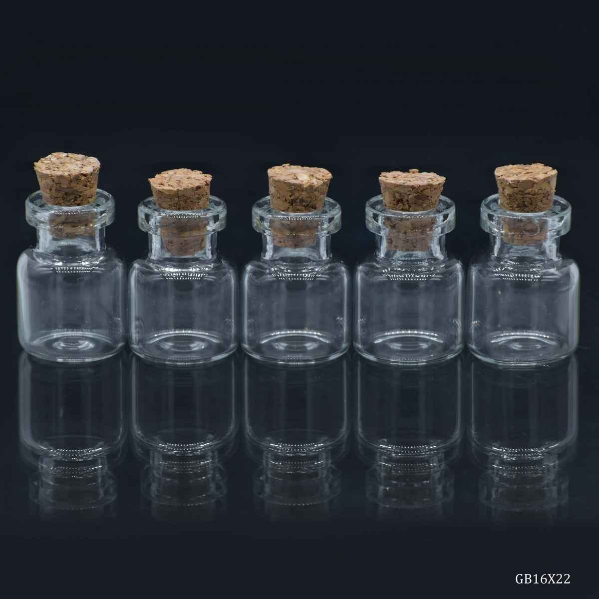Mini Glass Message Bottles with Cork 16x22mm 15 Pcs Set GB16X22