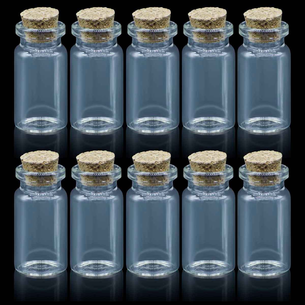 Mini Glass Message Bottles with Cork 10 Pcs Set 20x40MM GMB20X40