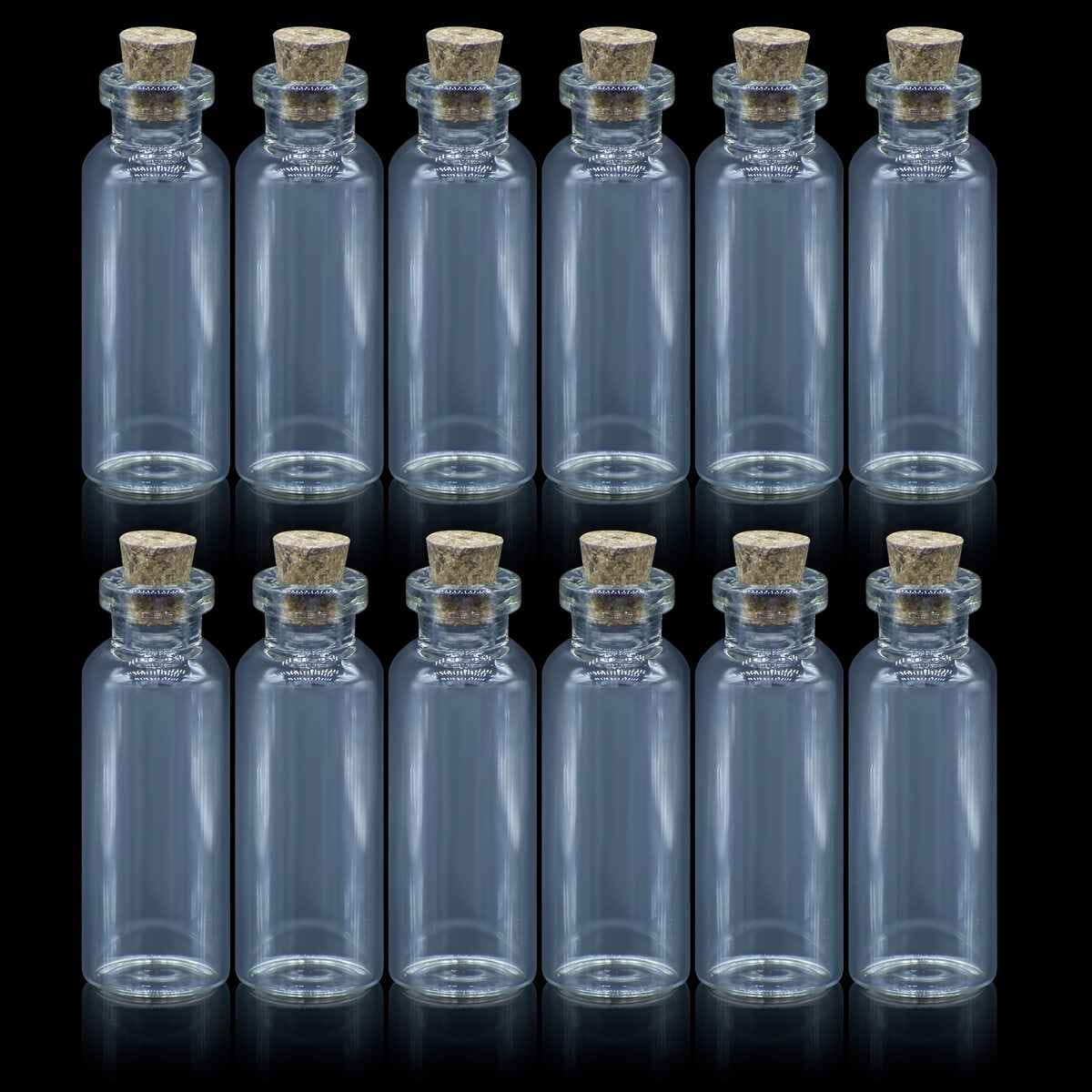 Glass Message Bottles With Cork 18X50MM 12 Pcs Set GMB18X50