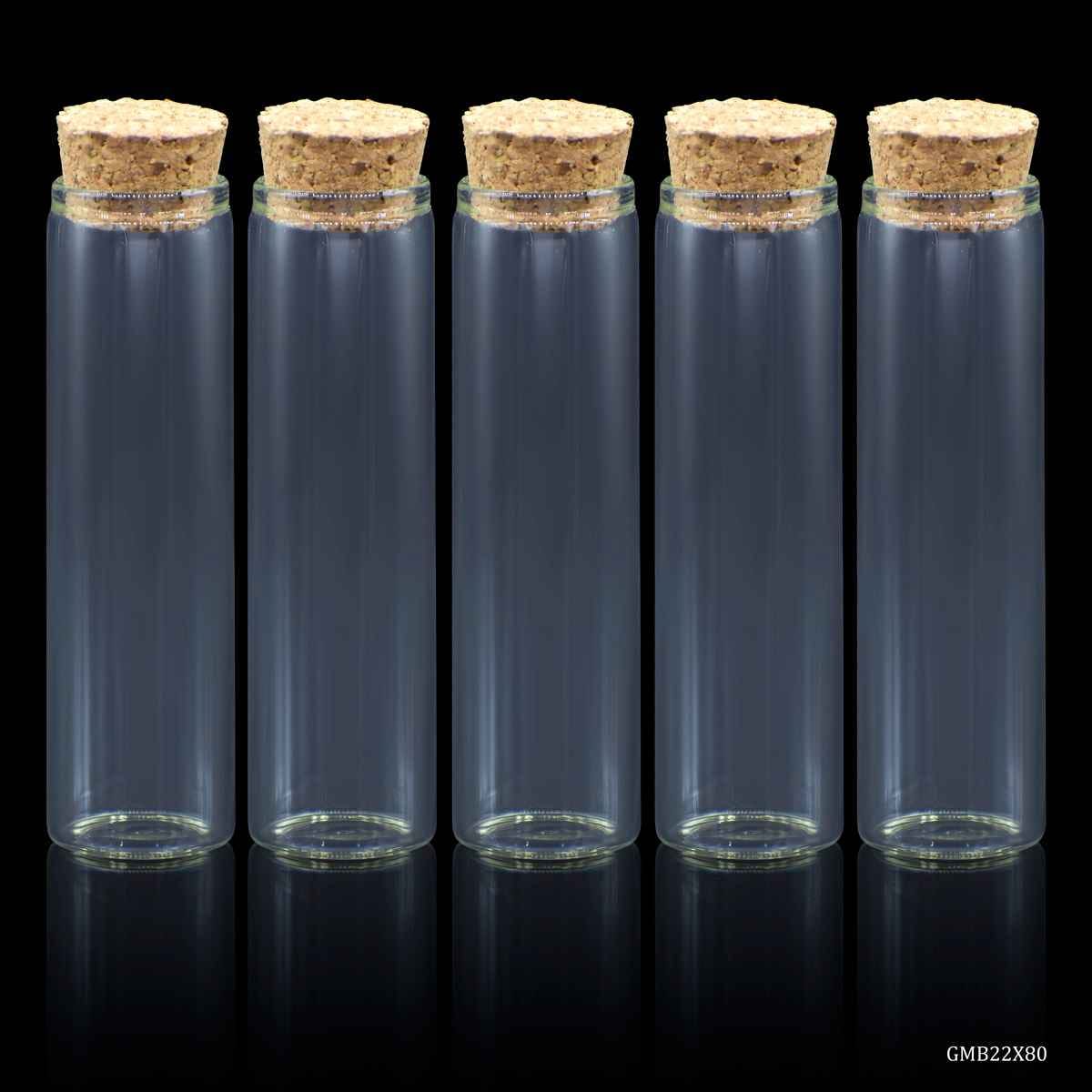 Mini Glass Message Bottles with Cork 22X80MM 5 pcs Set GMB22X80