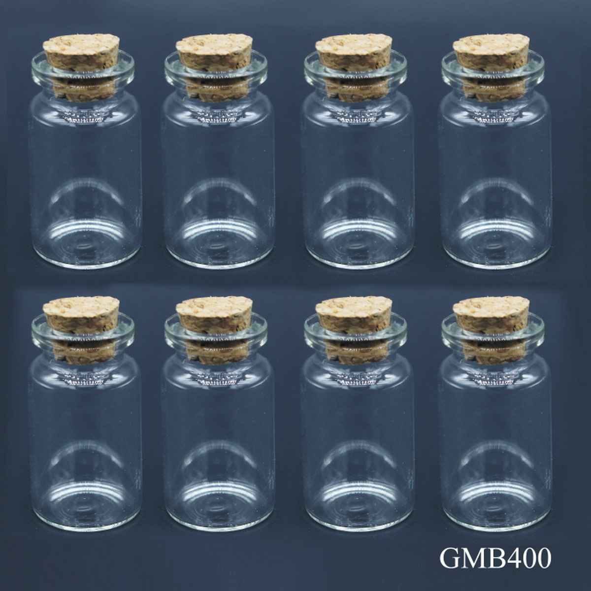 Mini Glass Message Bottles with Cork 22X40MM 8 pcs Set GMB400