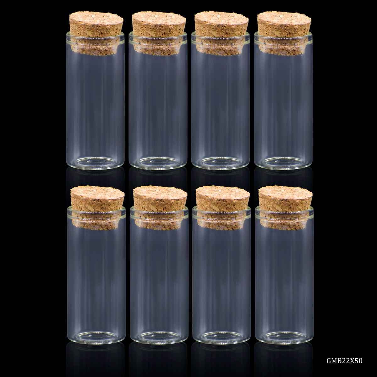 Mini Message Glass Bottles with Cork 22X50MM 8 Pcs Set GMB22X50