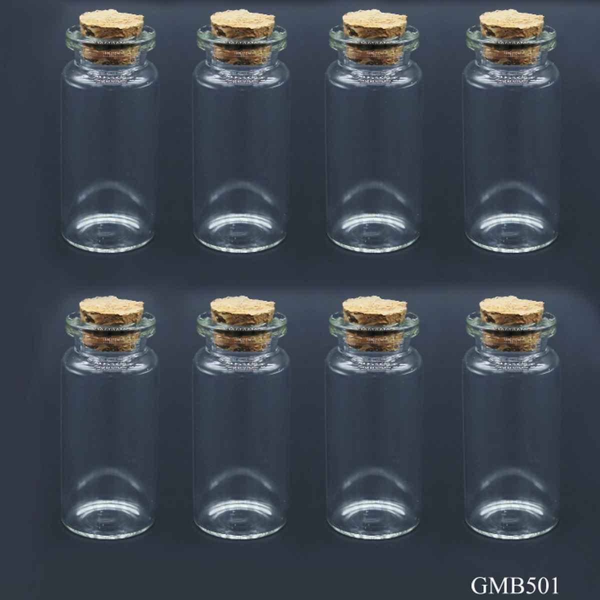 Mini Glass Message Bottles with Cork 22X50MM 8 pcs Set GMB501