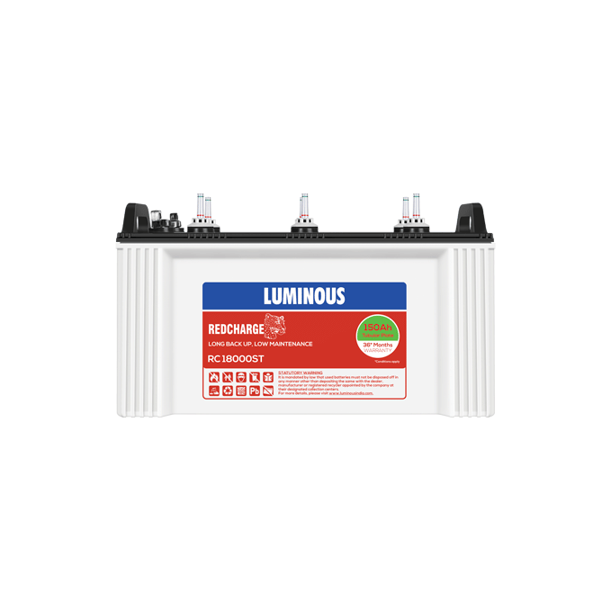 Luminous 150Ah RC18000ST PRO (Short Tubular Battery 150Ah/12V, Warranty 48 (24+24)Month )