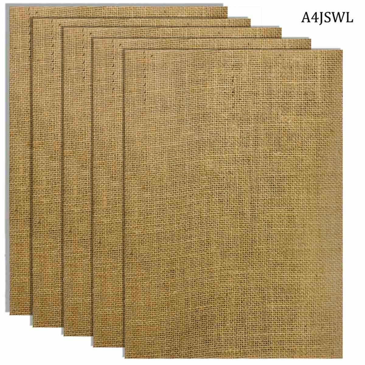 A4 Laminated Jute Sheet 5 pcs Natural Colour A4JSWL