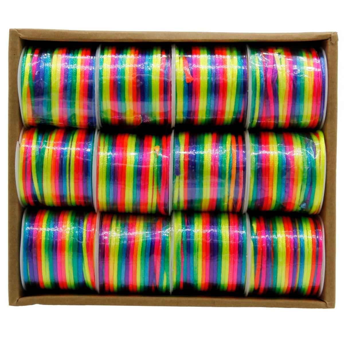 Craft Nylon Rope Florescent Colour 10 Meter 12 Pcs CJR12P-D