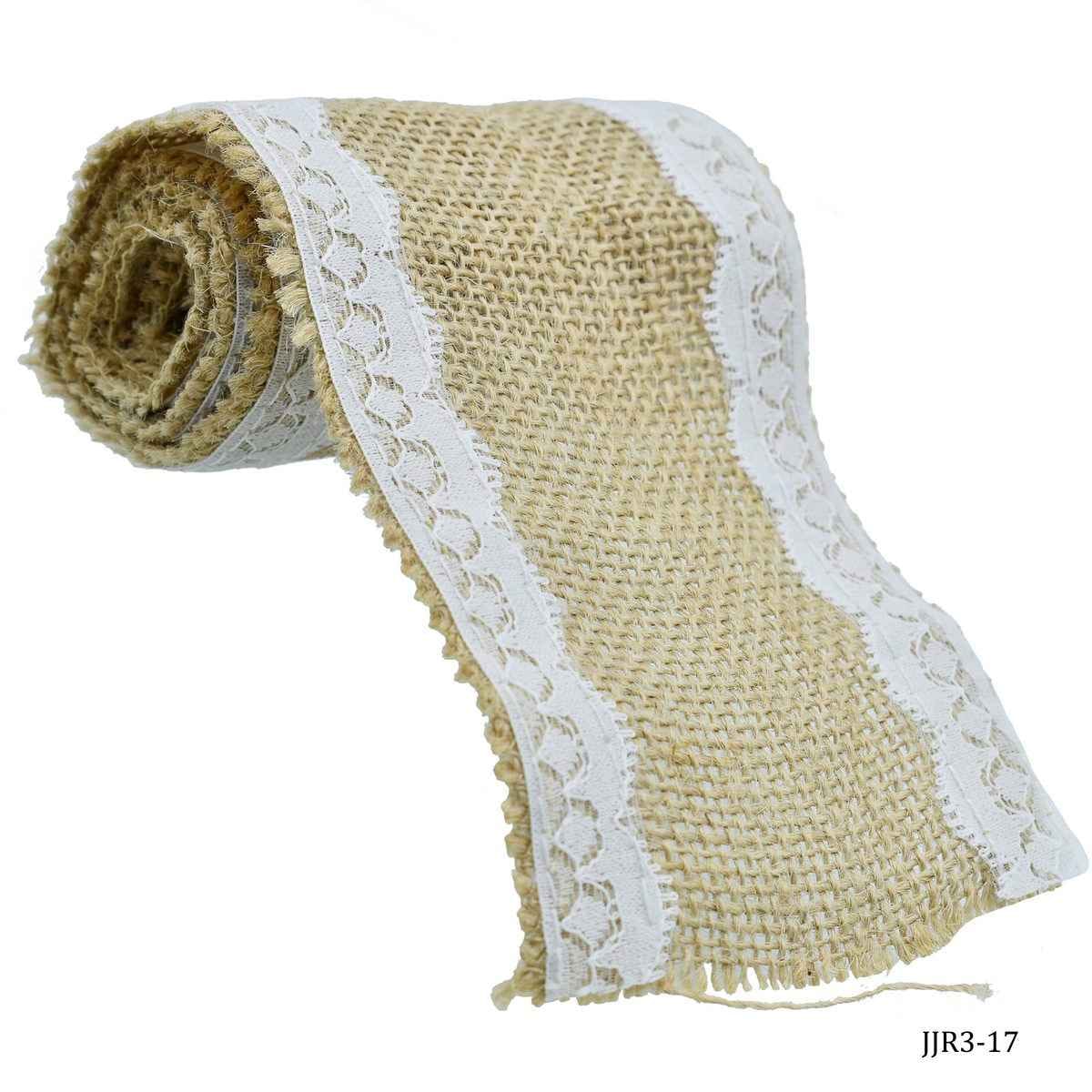 Jute Roll Jute With Lace 2 Side 3 Inch 1 Meter JJR3-17