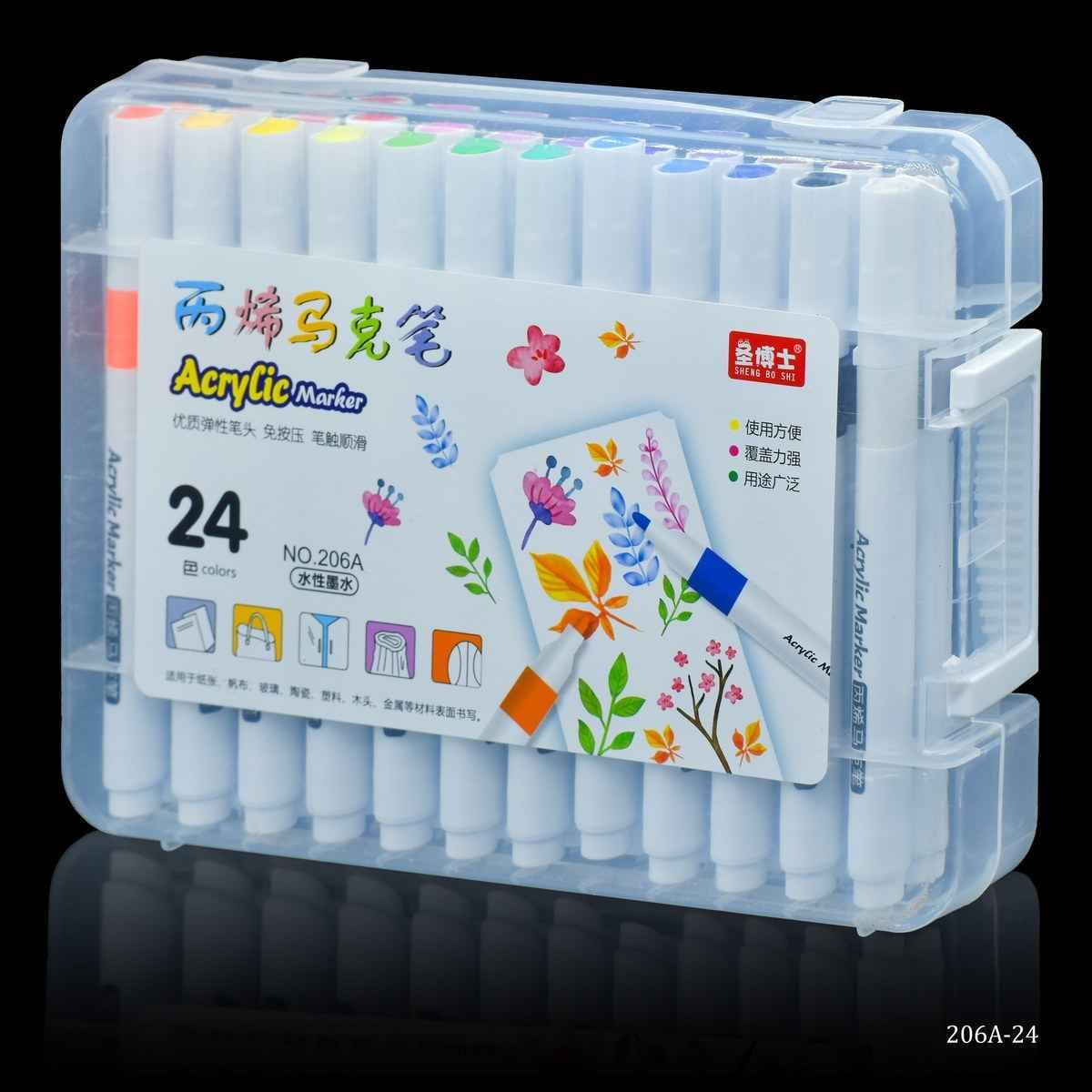 Acrylic Marker Double-Tip Markers 24 Colour 206A-24