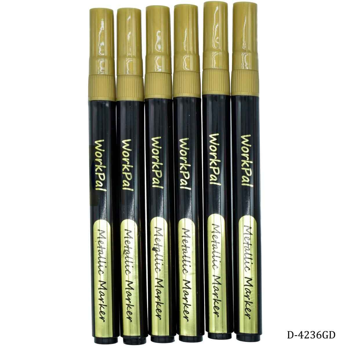 Metallic Gold Marker Pen Set Of 6 Pcs D-4236GD