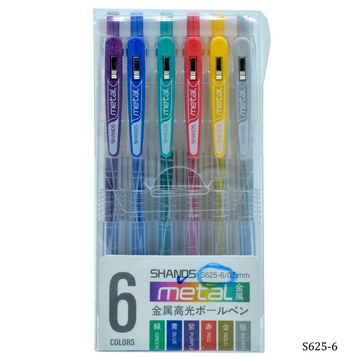 Shands Metallic Marker Pen 6 Colour Set Nib Size: 2mm S625-6