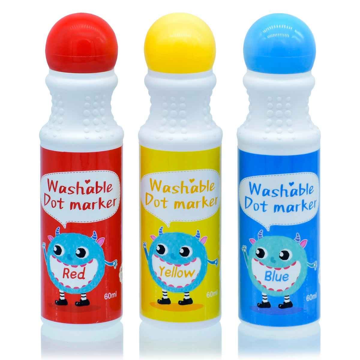 Super Washable Dots Markers 3 Bottles Set 60ML Each CH2851-3