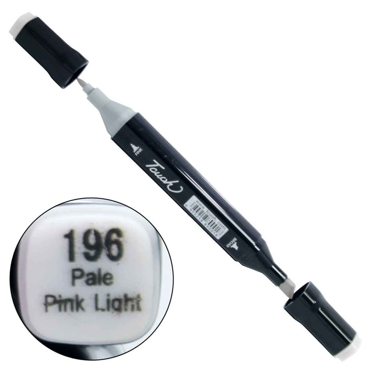 Pale Pink Light Touch Marker 2in1 Pen 1 Piece TM-196