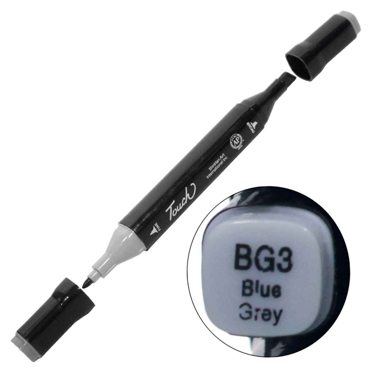 Blue Grey Touch Marker 2IN1 Pen 1 Piece TM-BG3