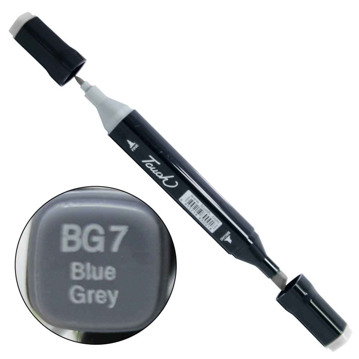 Blue Grey Touch Marker 2in1 Pen 1 piece TM-BG7
