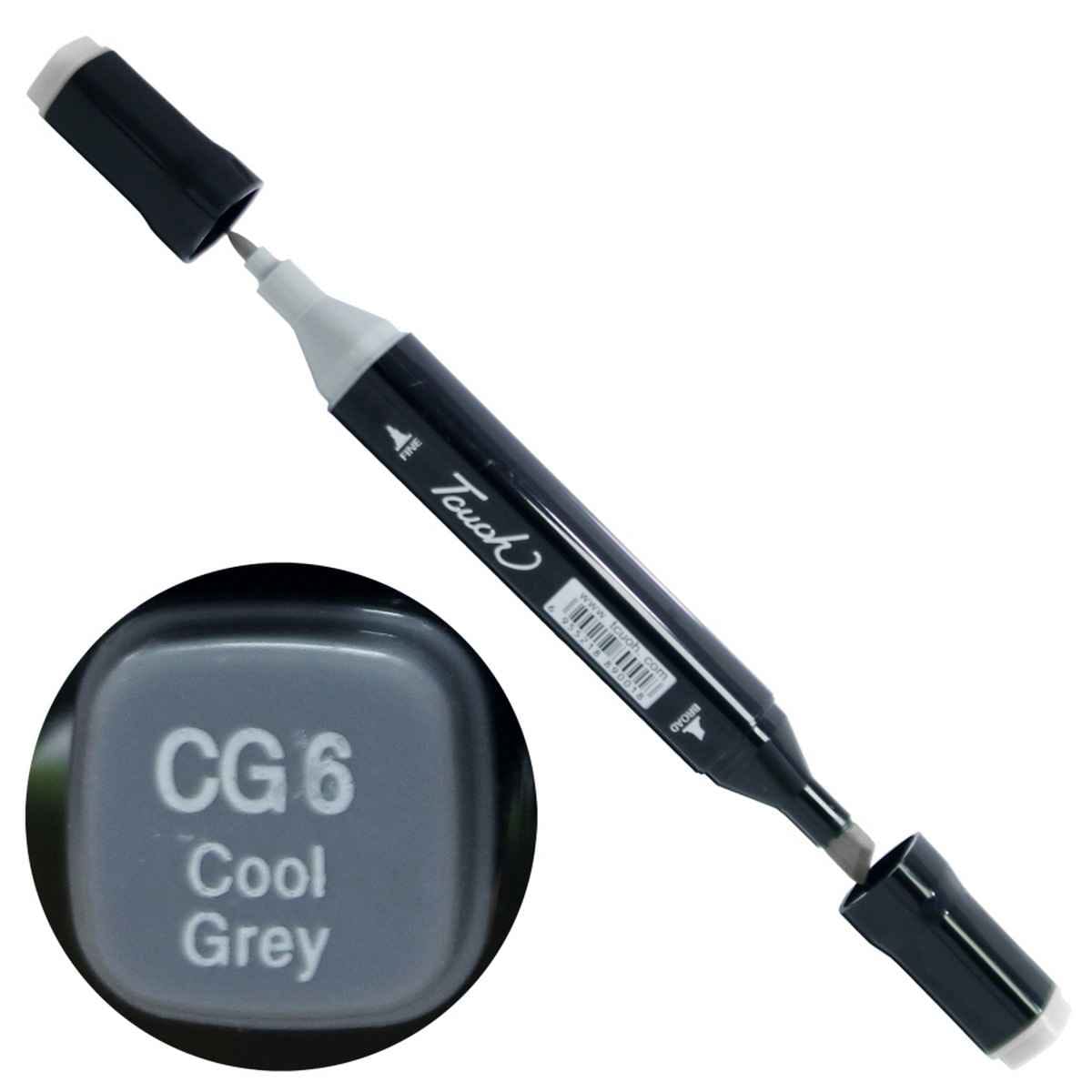 Cool Grey Touch Marker 2in1 Pen 1 piece CG6 TM-CG6