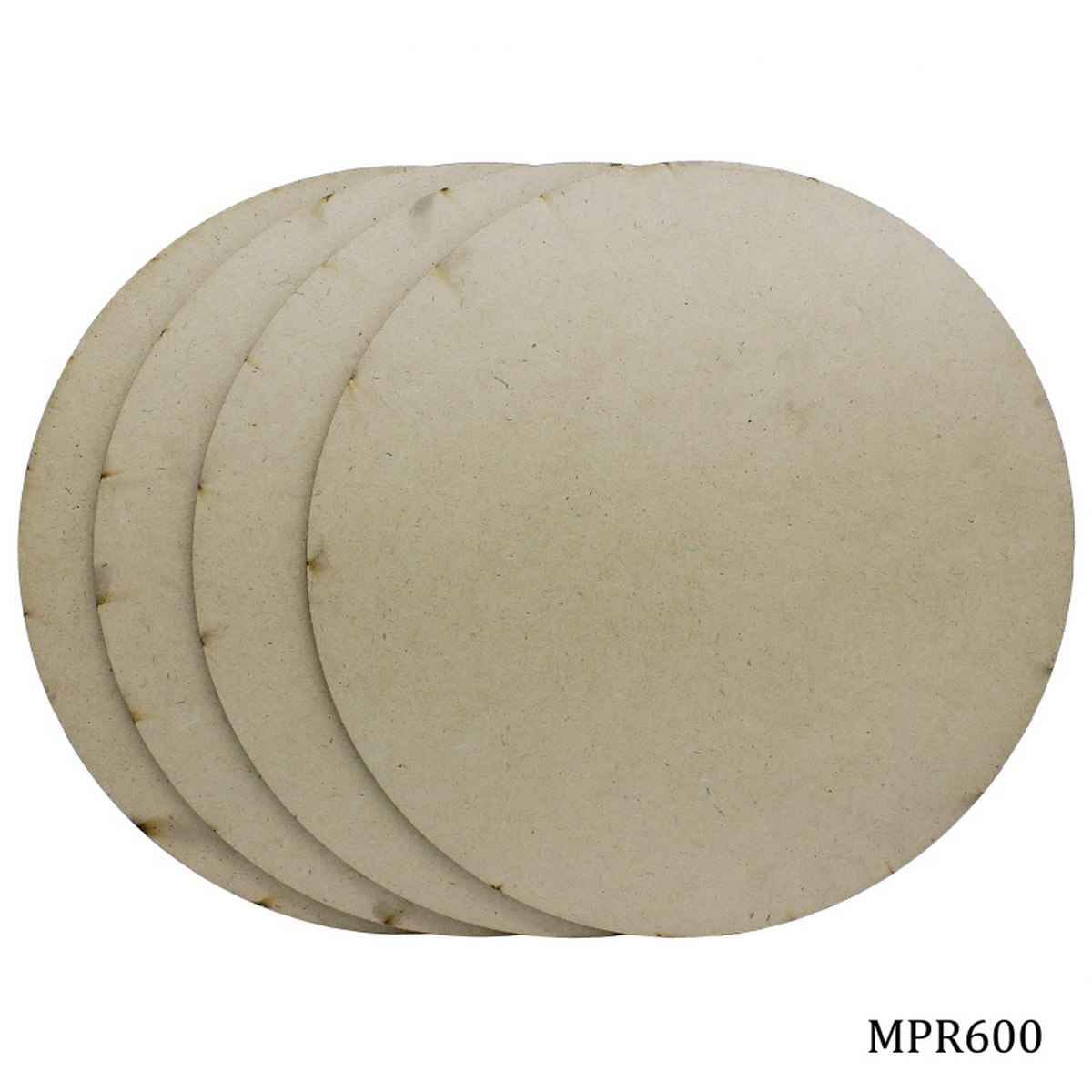 Round MDF Plate 6X6 Inches 4MM Thick 4 Pieces Set MPR600