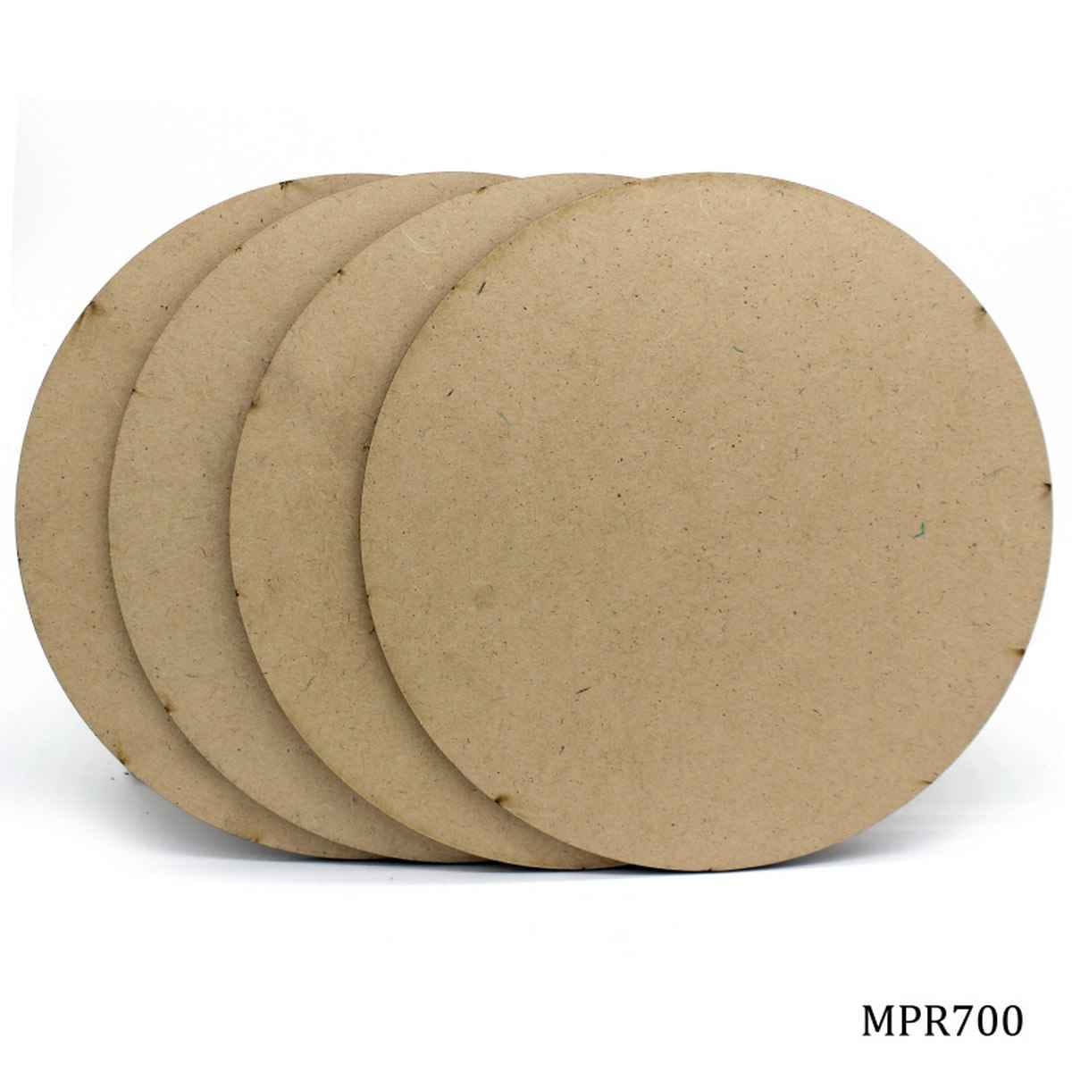Round MDF Plate 7X7 Inches 4MM Thick 4 Pieces MPR700