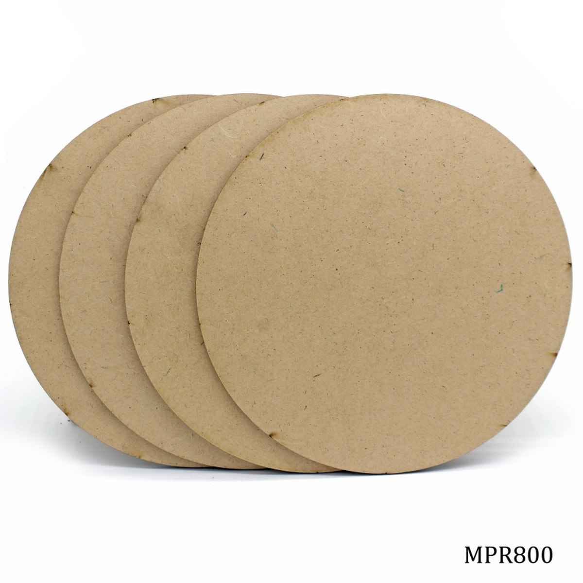 Round MDF Plate 8X8 Inches 4MM Thick 4 Pieces Set MPR800