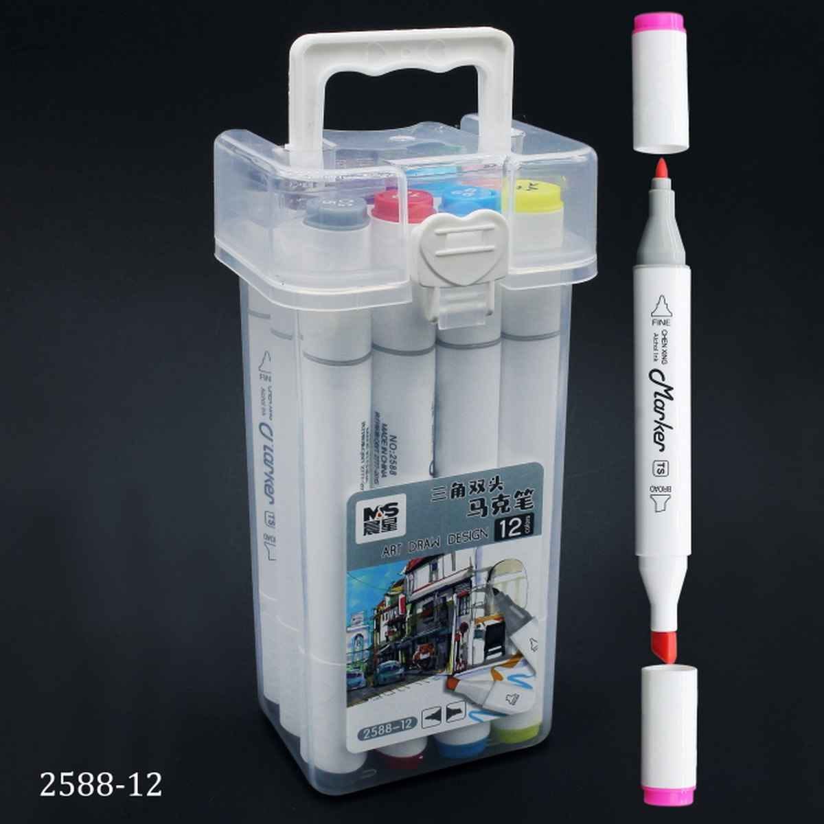 Touch Marker 2in1 Pen Set With Box 12pcs Set 2588-12