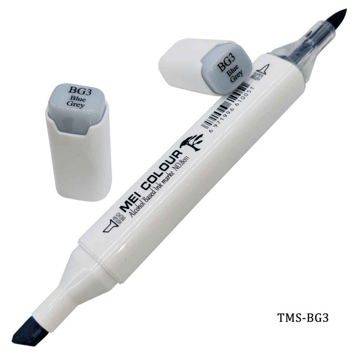 Dual Tipped Blue Grey Touch Marker Pen Soft 2in1 TMS-BG3