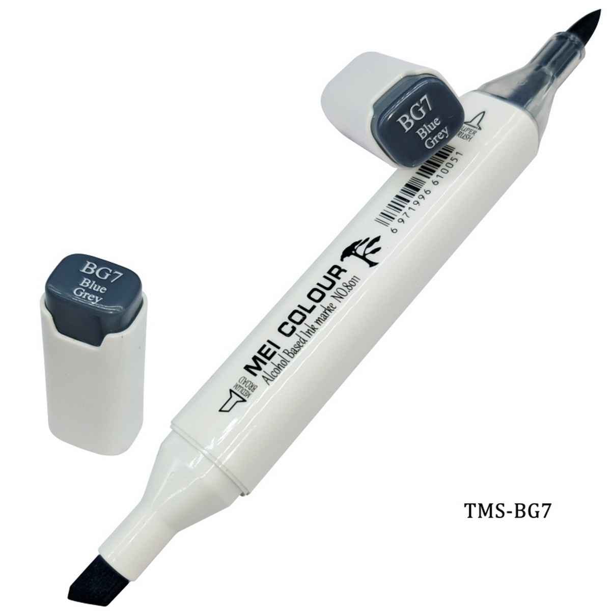 Dual Tipped Blue Grey Touch Marker Soft Pen 2in1 TMS-BG7