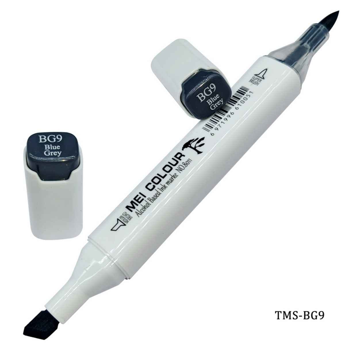 Dual Tipped Blue Grey Touch Marker Soft Pen 2in1 TMS-BG9