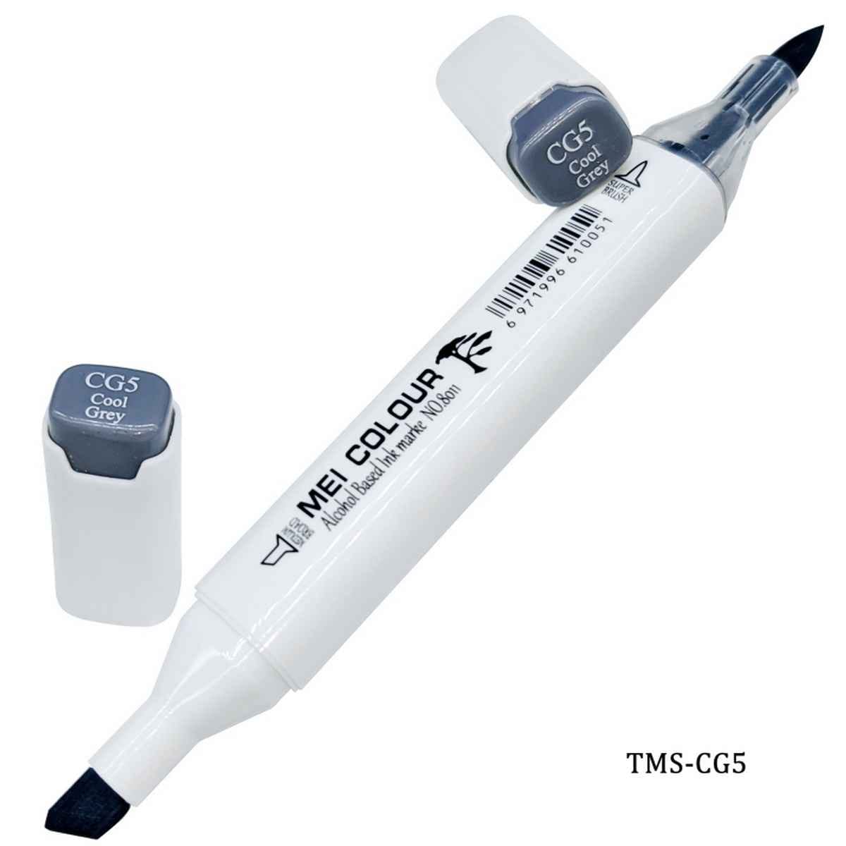 Dual Tipped Cool Grey Touch Marker Soft Pen 2in1 TMS-CG5
