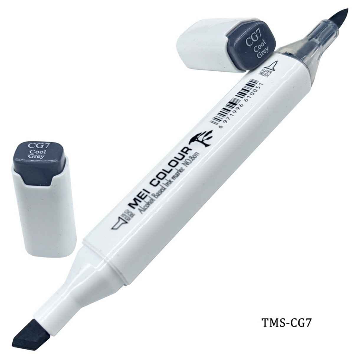 Dual Tipped Cool Grey Touch Marker Soft Pen 2in1 TMS-CG7
