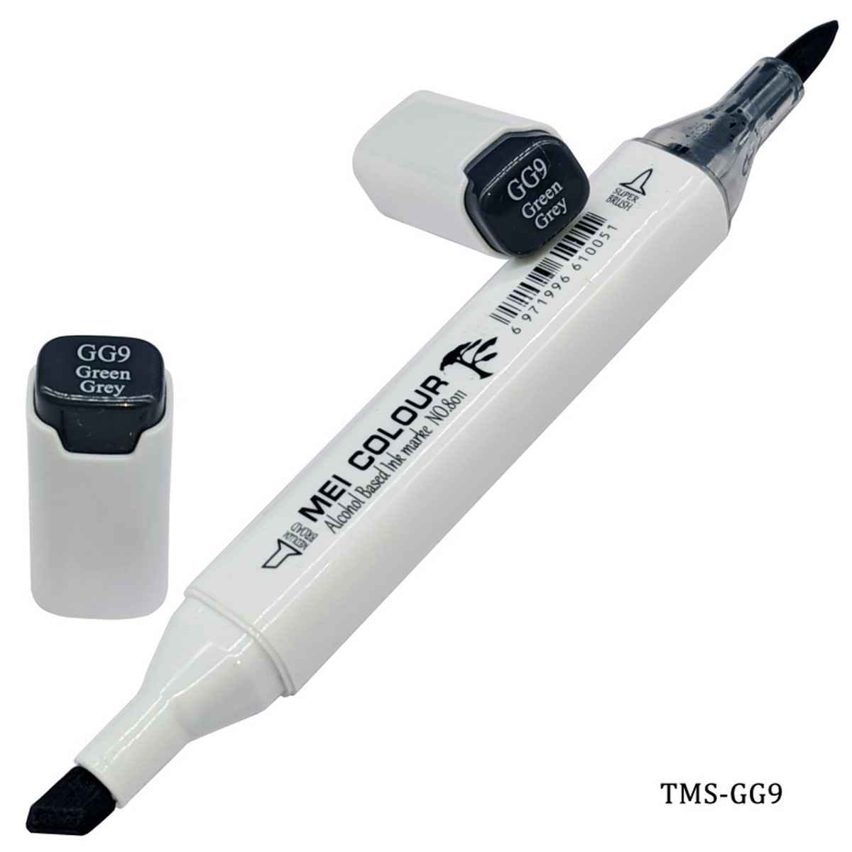 Dual Tipped Green Grey Touch Marker Soft Pen 2in1 TMS-GG9