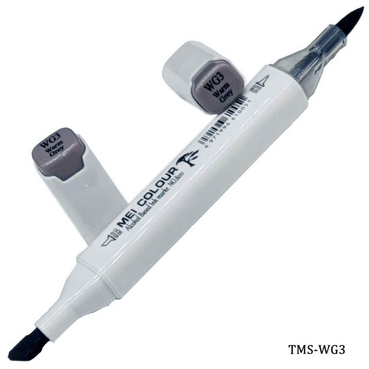 Dual Tipped Warm Grey Touch Marker Soft Pen 2in1 TMS-WG3