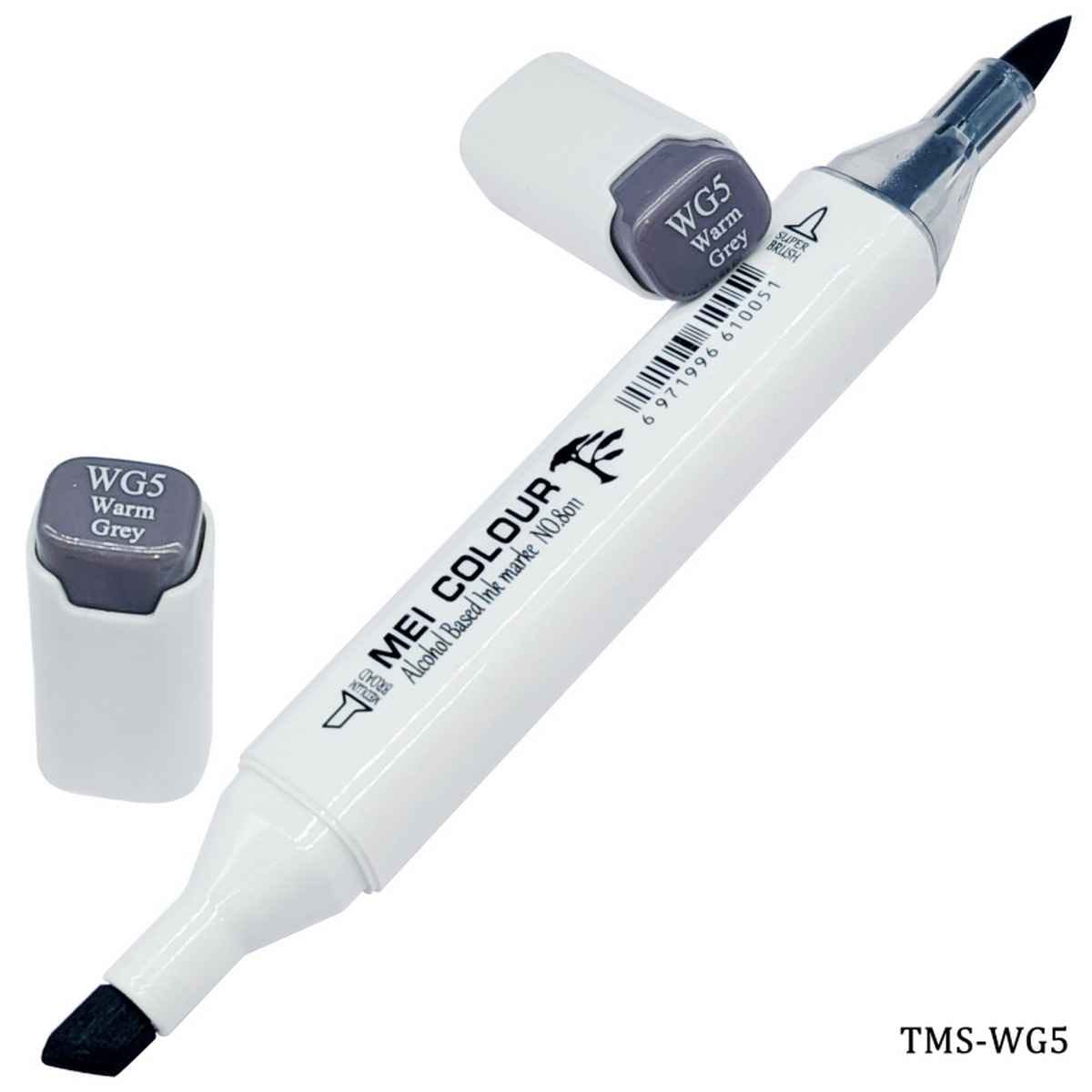 Dual Tipped Warm Grey Touch Marker Soft Pen 2in1 TMS-WG5