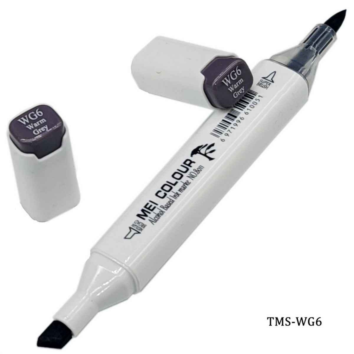 Dual Tipped Warm Grey Touch Marker Pen Soft 2in1 TMS-WG6