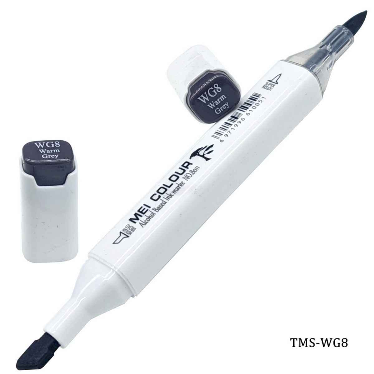 Dual Tipped Warm Grey Touch Marker Soft Pen 2in1 TMS-WG8