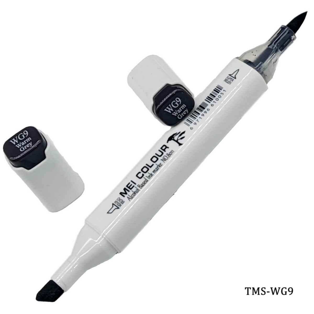 Dual Tipped Warm Grey Touch Marker Soft Pen 2in1 TMS-WG9