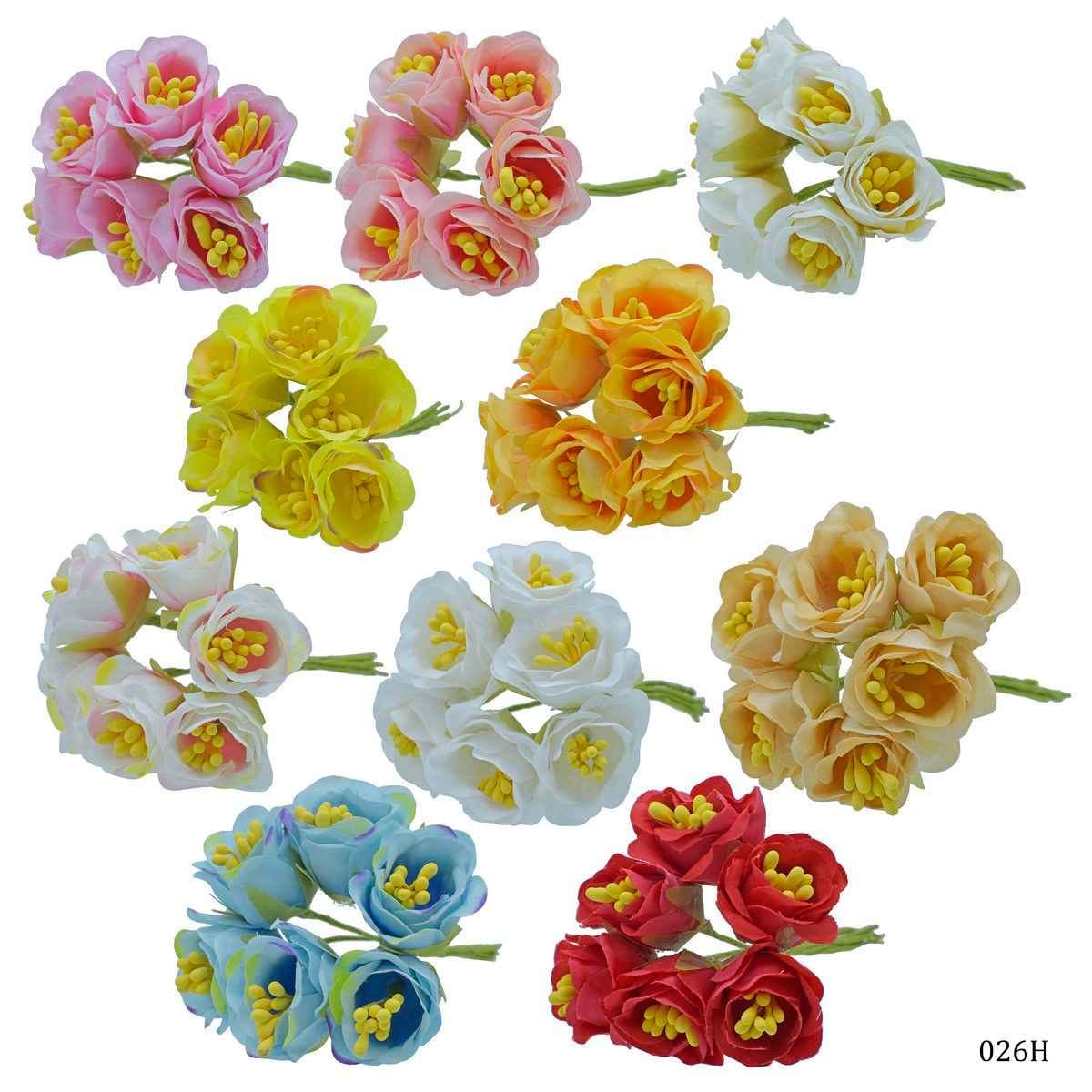 Artificial Cloth Flower 60Pcs Set 026H