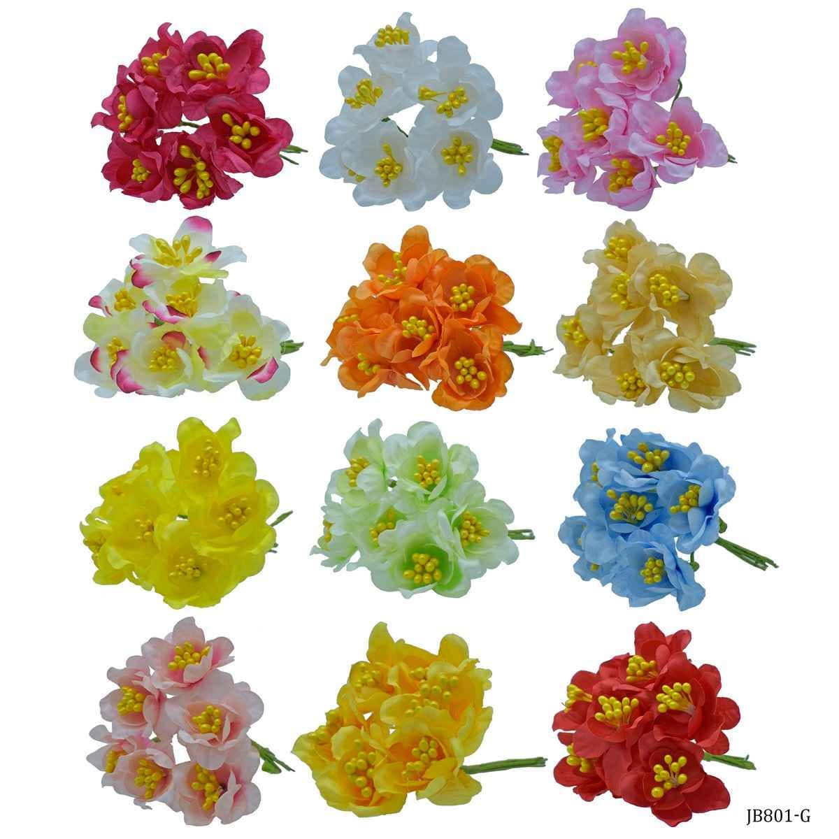 Artificlal Cloth Flower 23-02 60Pcs Set JB801-G