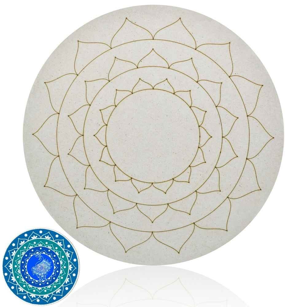 MDF Round Lippen Art Lined Cut Out Sheet 4mm 10 Inch MC4138