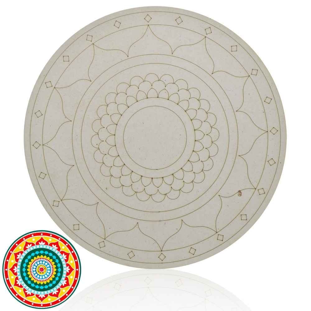 MDF Round Lippen Art Lined Cut Out Sheet 4mm 10 Inch MC4140