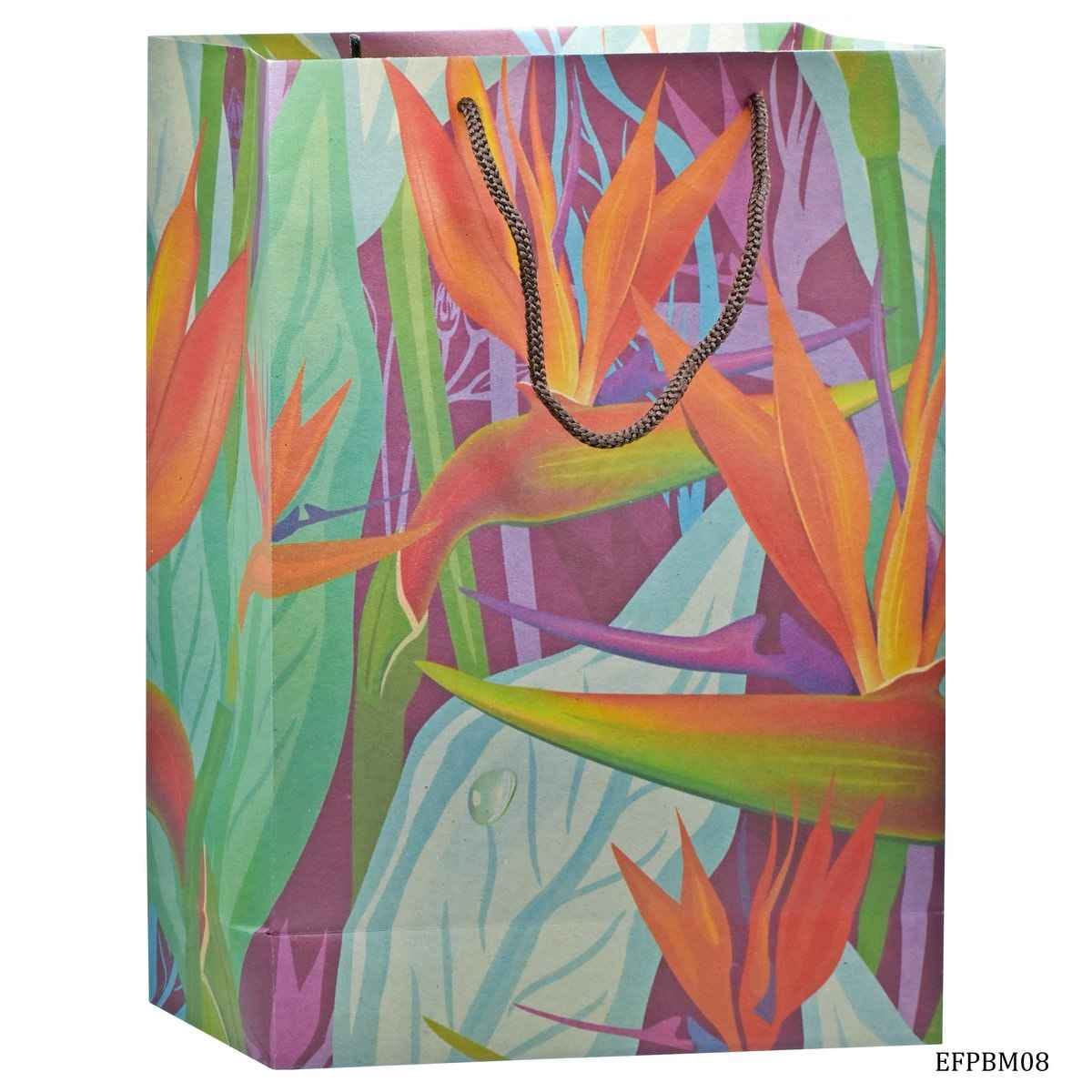 Eco Friendly Paper Bag Medium 12.2 X 7.2 Inches African Fl Design EFPBM08