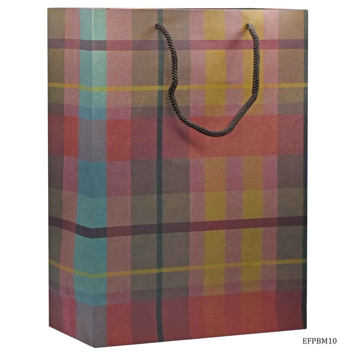 Eco Friendly Paper Bag Medium 12.2 X 7.2 Inches Square Design EFPBM10