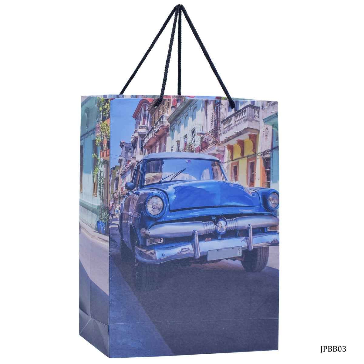 Eco Friendly Paper Bag Big B4 14.3X 10.1 Inches Vintage Classic Car JPBB03