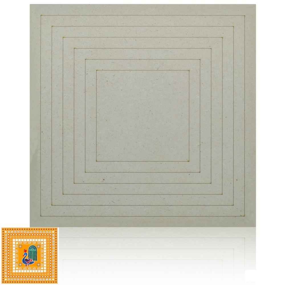 MDF Square Lippen Art Lined Cut Out Sheet 4mm 10 Inch MCS401