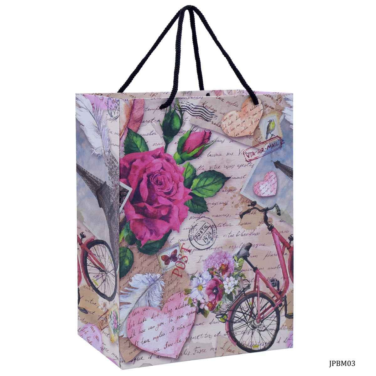Eco Friendly Paper Bag Medium A4 12.4X8.5 Inches Seamless pattern JPBM03