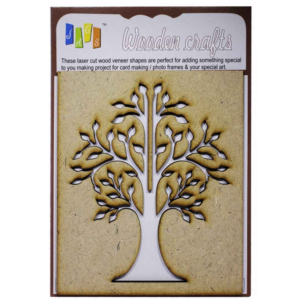 MDF Laser Cutting Stencil Tree Wooden cut-out Size 14x17x0.3 Cm MLCT03