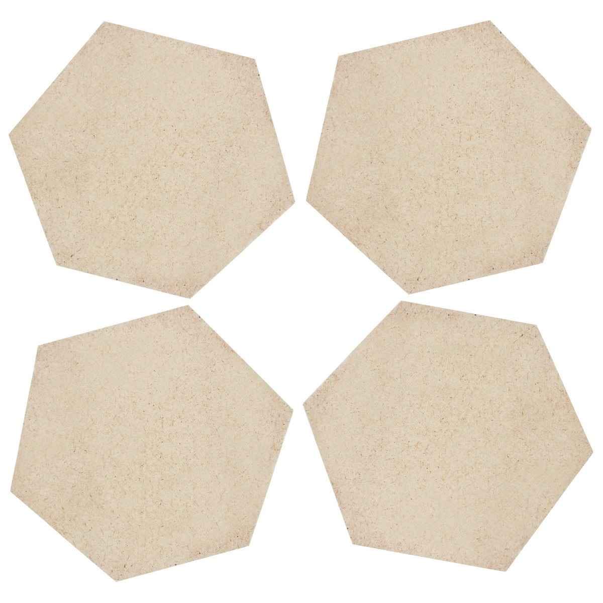 MDF Wooden Plate Hexagon 10X10 4MM 4 Pics Size 10x10 Inch Thick 4MM MPH100