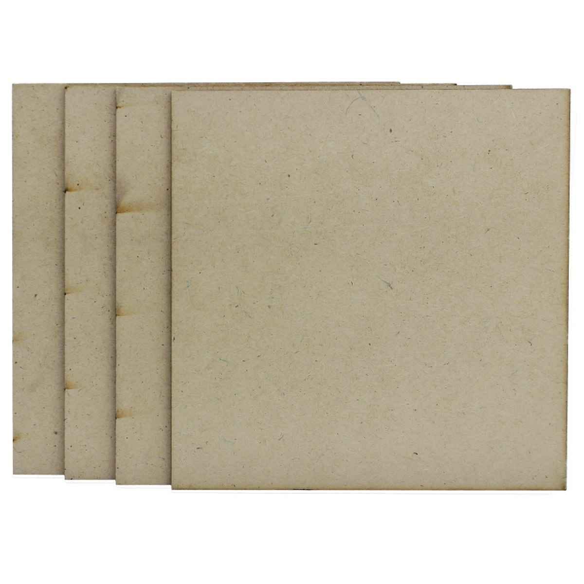 MDF DIY Wooden Plate Square Size 5X5 Inch 4MM Thick 4 Pics MPS500