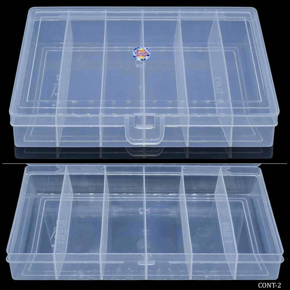 Plastic Storage Container 6 Compartments Box CONT-2