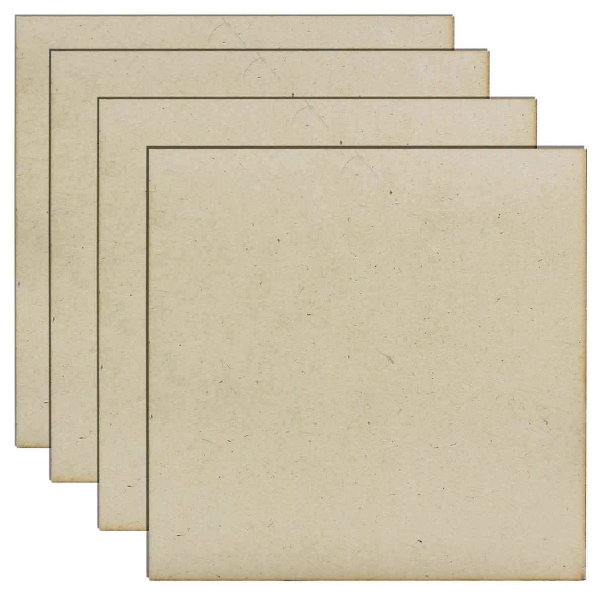 MDF DIY Wooden Plate Square Size 8X8 Inch 4MM Thick 4 Pics MPS800