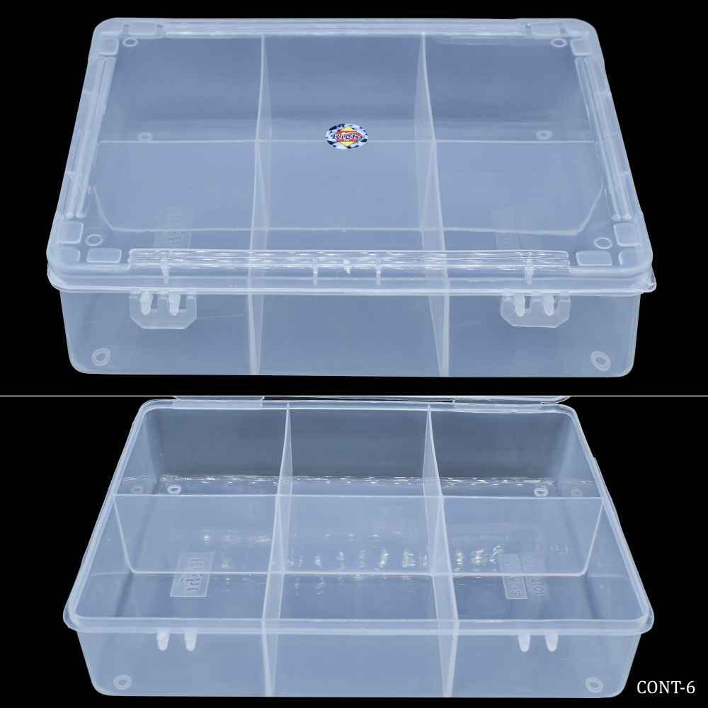 Plastic Storage Container Mithai-2 6 Compartment Partition Box CONT-6